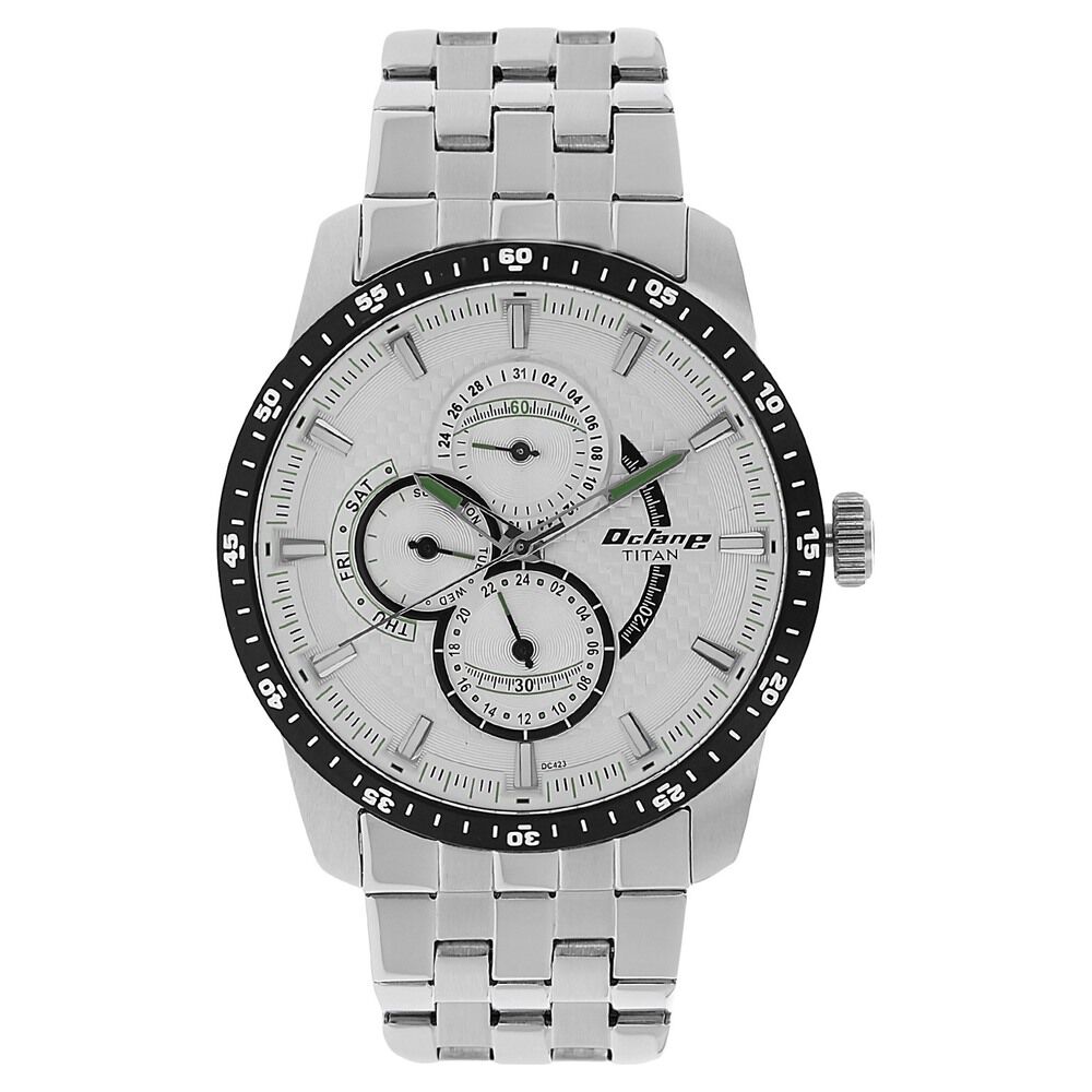 Buy Online Titan Octane White Dial Analog Stainless Steel Strap
