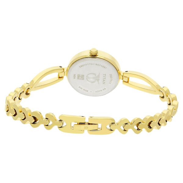 Titan Quartz Analog Champagne Dial Metal Strap Watch for Women - image number 4