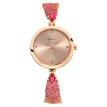 Titan Nebula Ashvi 18k Solid Pink Gold Analog with Diamond and Rubies Bracelet Watch for Women
