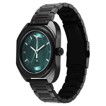 Fastrack Oceanyx Quartz Analog with Date Green Dial Black Strap Watch For Guys
