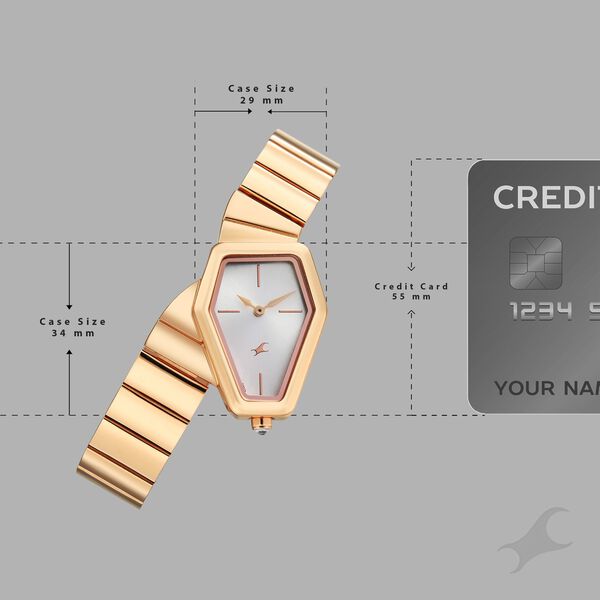Fastrack Wild Quartz Analog Silver Dial Rose Gold Stainless Steel Strap Watch For Girls - image number 3