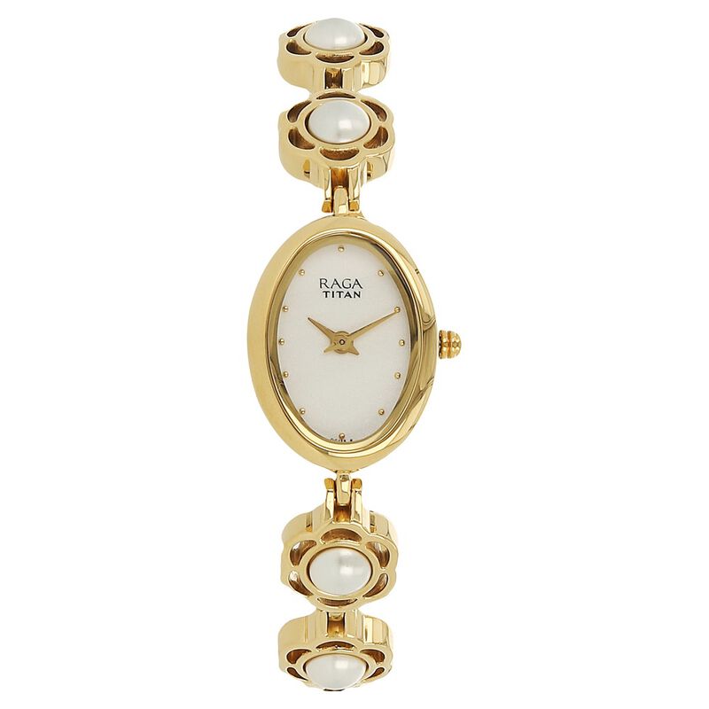 Titan Raga Aurora White Dial Women Watch With Metal Strap