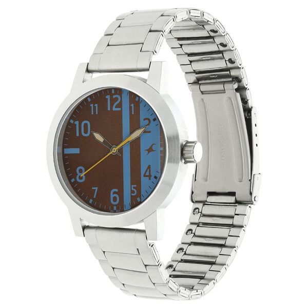 Fastrack Bare Basics Quartz Analog Bicolour Dial Stainless Steel Strap Watch for Guys - image number 1