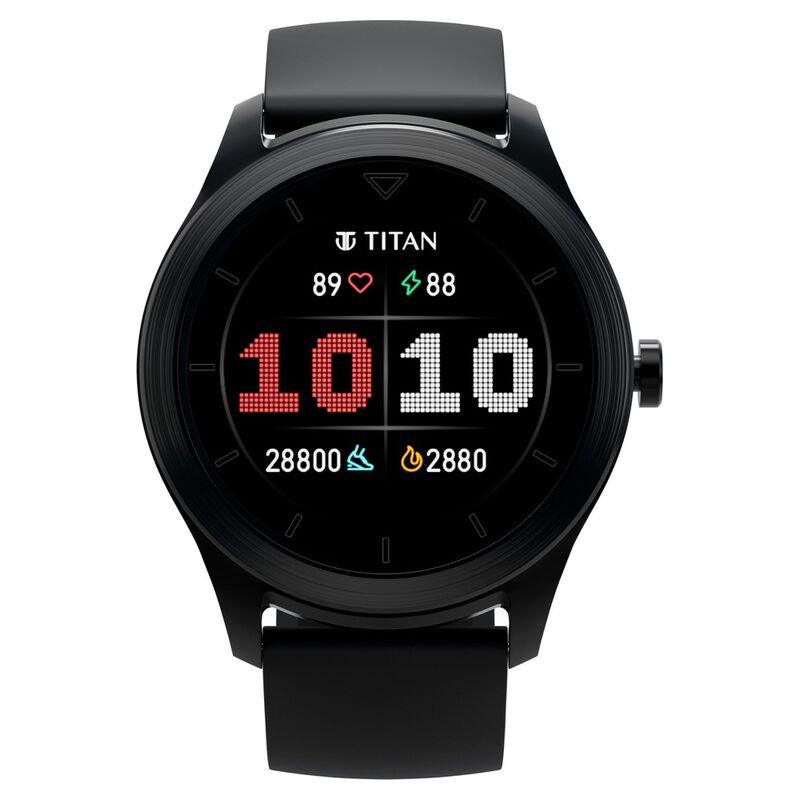 Titan Smart Touch Screen Unisex Watch with Black Dial Silicone Strap with Women's Health tracking - image number 0