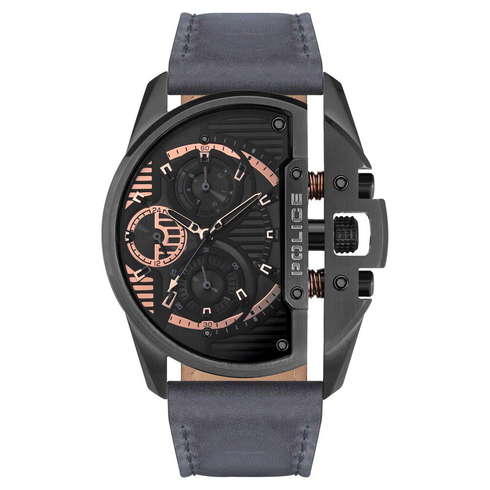 Buy Online Police Grey Dial Grey Strap Multifunction Watch for Men