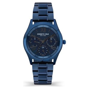 Kenneth Cole Quartz Multifunction Blue Dial Stainless Steel Strap Watch for Women