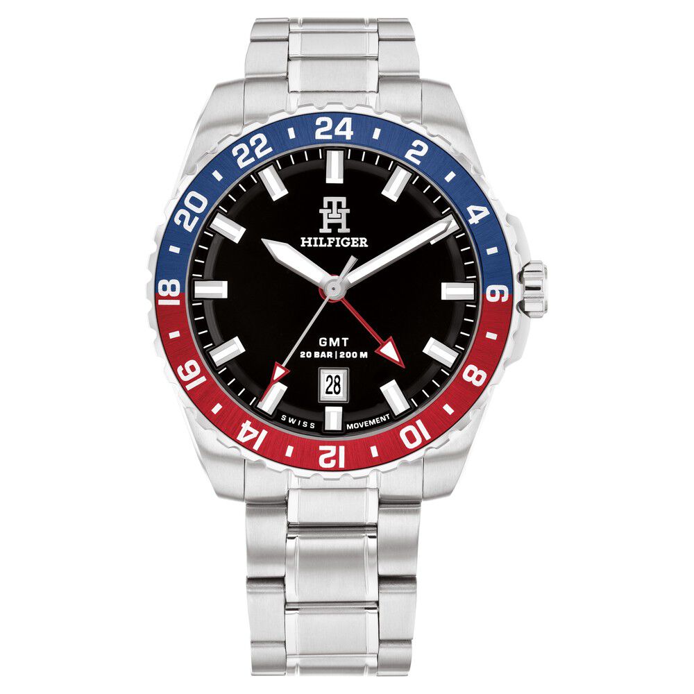 Tommy Hilfiger Analog with Date Black Dial Silver Color Stainless Steel Strap Watch For Men-image-49