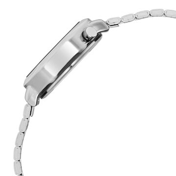 Vyb Seeker By Fastrack Quartz Analog Black Dial Silver Stainless Steel Strap Watch For Girls