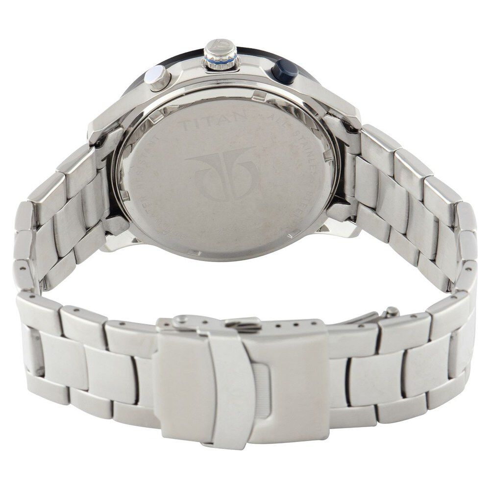 Buy Online Titan Chronograph White Dial Quartz Metal Strap watch