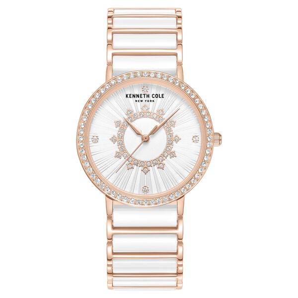 Kenneth Cole Quartz Analog White Dial White Stainless Steel & Ceramic Strap Watch For Women - image number 0