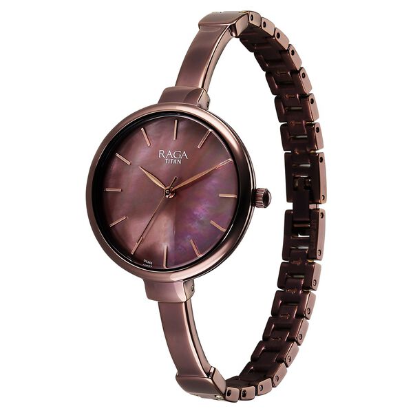 Titan Raga Showstopper Quartz Analog Brown Dial Metal Strap Watch For Women - image number 2