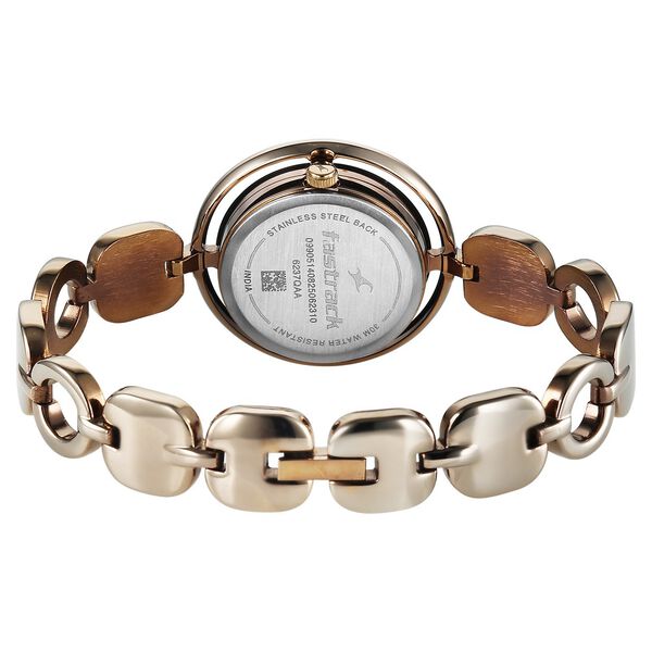 Fastrack Chrome K Quartz Analog Silver Dial K Chrome Metal Strap Watch For Girls - image number 4
