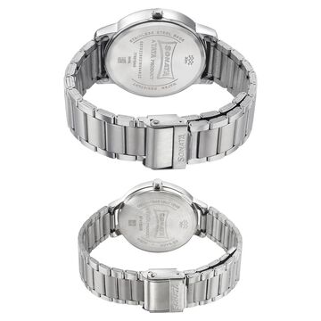 Sonata Quartz Analog Blue Dial Metal Strap Watch for Couple
