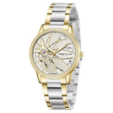 Kenneth Cole Automatic Silver Dial Two Toned Stainless Steel Strap Watch For Women