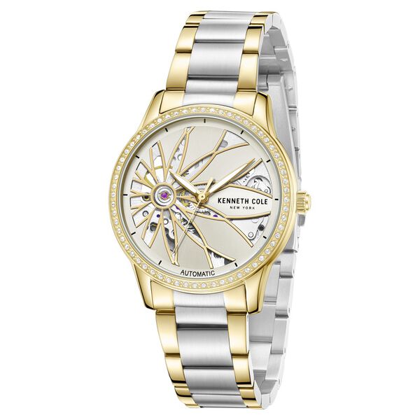 Kenneth Cole Automatic Silver Dial Two Toned Stainless Steel Strap Watch For Women - image number 1