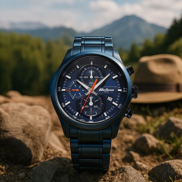 Titan Octane Primal Quartz Chronograph Blue Dial Blue Stainless Steel Strap Watch For Men - image number 0