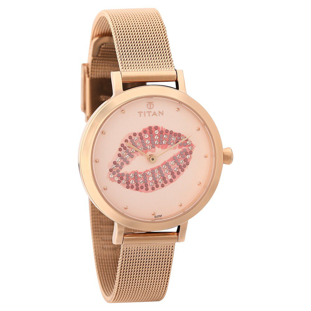 Buy Online Titan PoP Pink Dial Analog Stainless Steel Strap Watch