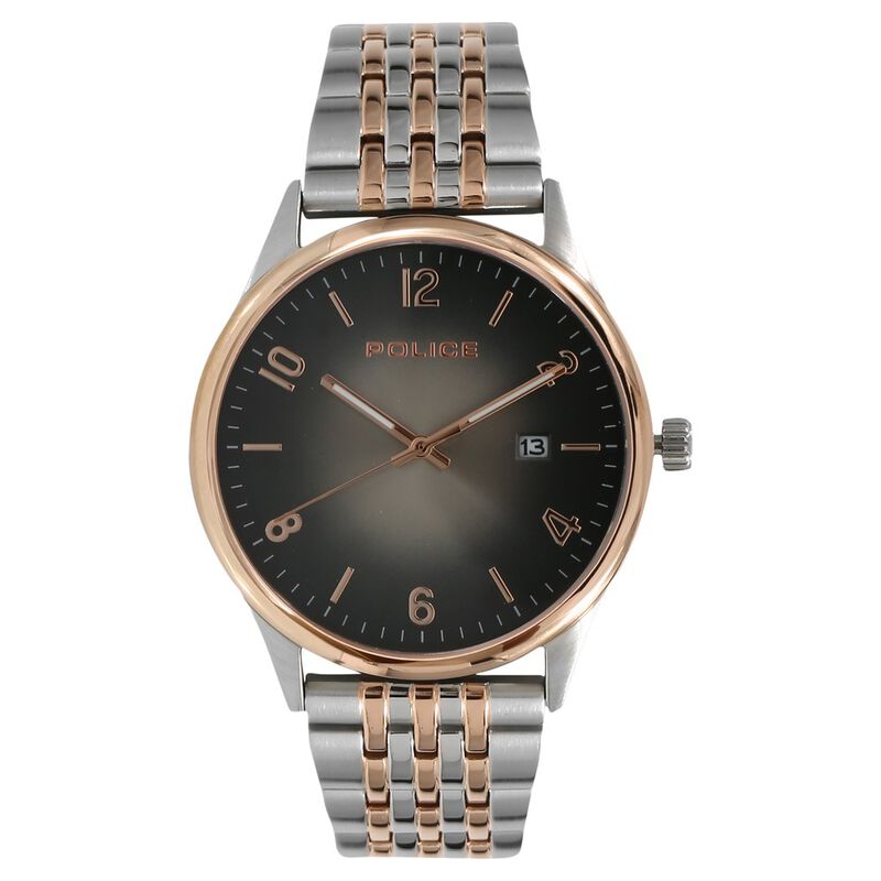 Police Quartz Analog Grey Dial Metal Strap Watch for Men