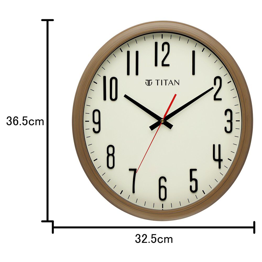 Buy Online Brown Wooden Texture Oval Clock with White Dial and