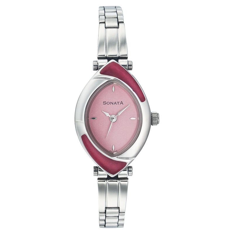 Sonata Quartz Analog Red Dial Strap Watch for Women