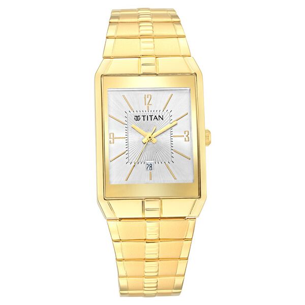 Titan Quartz Analog with Date White Dial Metal Strap Watch for Men - image number 1