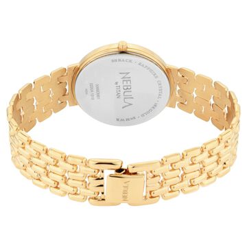 Titan Vintage 18k Gold Analog with Rice Grain Bracelet Watch for Men