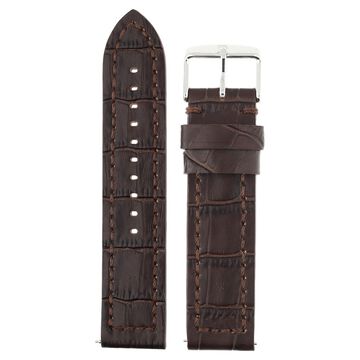 24 mm Brown Genuine Leather Strap for Men