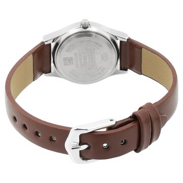 Sonata Essentials White Dial Women Watch With Leather Strap