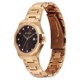Titan  Purple Time Deluxe Quartz Analog Brown Dial Rose Gold Metal Strap Watch For Women - image number 2