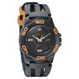 SF Quartz Analog Black Dial PU Strap Watch for Men