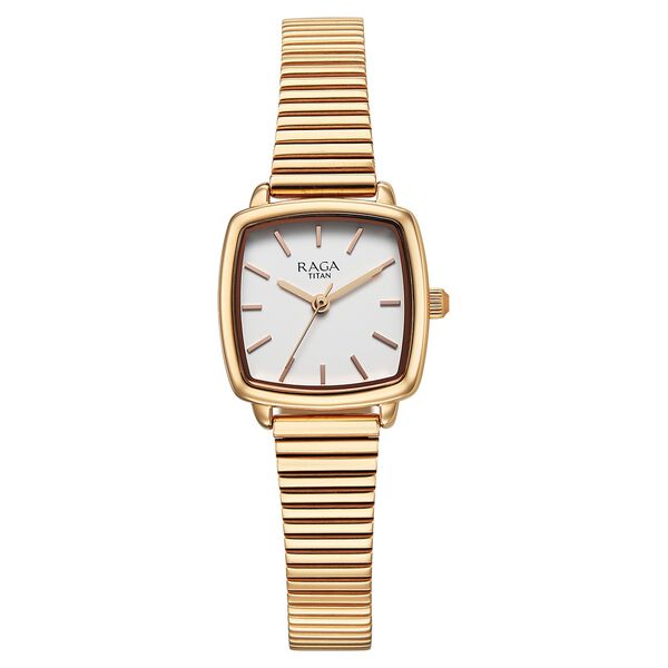Titan Raga Showstopper Quartz Analog White Dial Metal Strap Watch For Women - image number 0