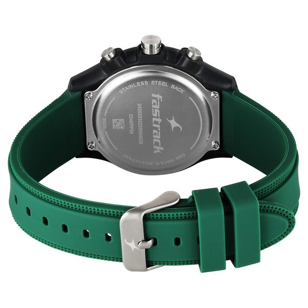 Fastrack Hype Multifunction with Black dial Green Silicon Strap watch for Guys - image number 5