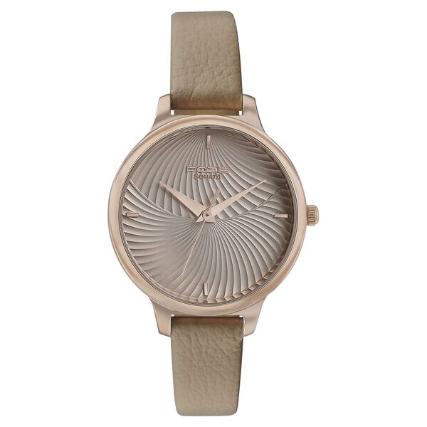 Poze by Sonata Quartz Analog Pink Dial Leather Strap Watch for Women - image number 0