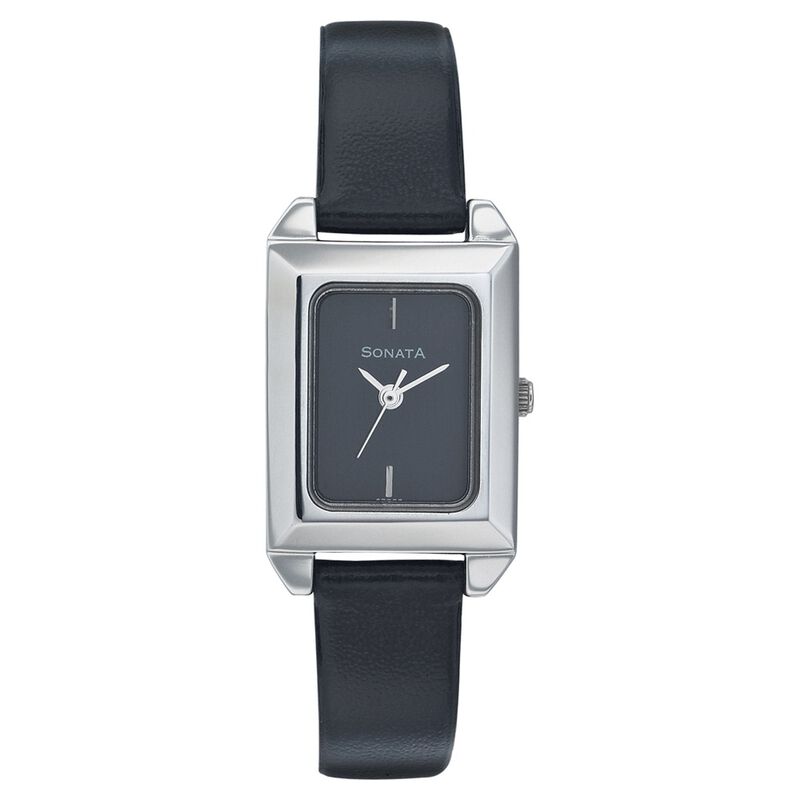 Sonata Quartz Analog Black Dial Strap Watch for Women