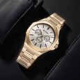 Titan Classic Slim Multifunction Multifunction Silver Dial Carnation Gold Stainless Steel Strap Watch For Men - image number 0