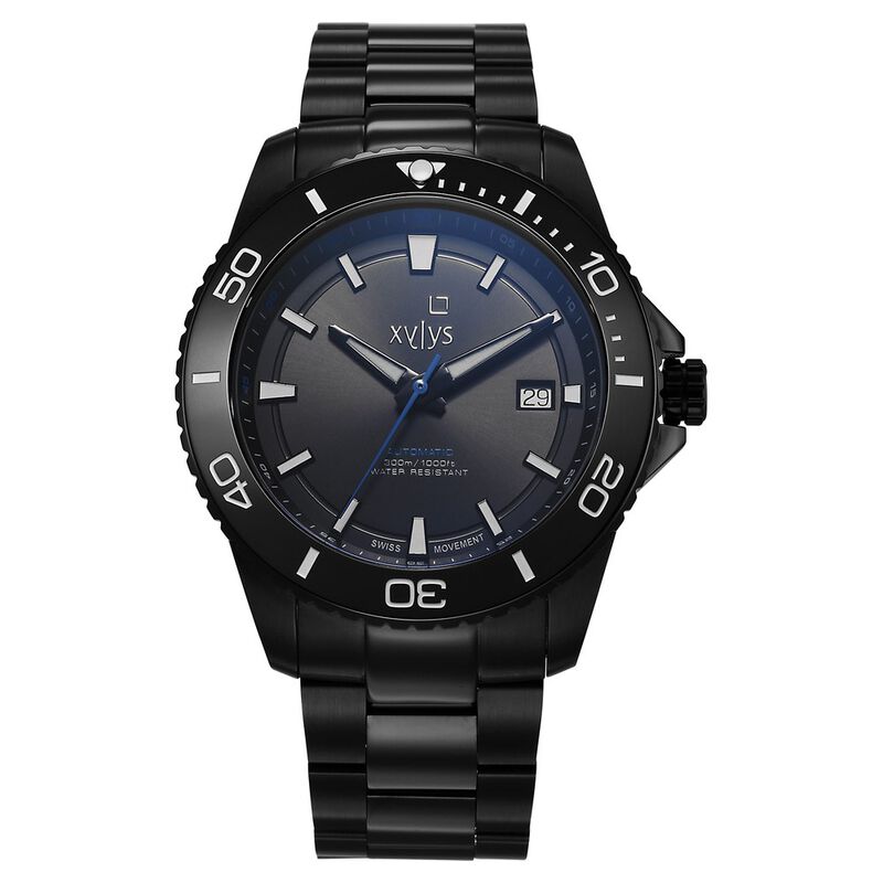 Xylys Automatic Analog with Date Black Dial Black Stainless Steel Strap Watch For Men