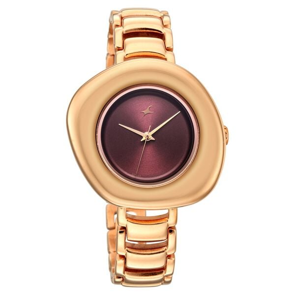 Fastrack Analog Maroon Dial Women's Watch with Rose Gold Metal Bracelet - image number 1