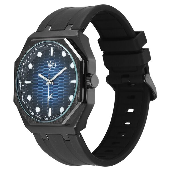 Vyb Rebel By Fastrack Quartz Analog Multicoloured Dial Black Silicone Strap Watch For Guys - image number 4