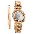 Titan Raga Glimmers Quartz Analog Mother of Pearl Dial Rose Gold Metal Strap Watch For Women - image number 0