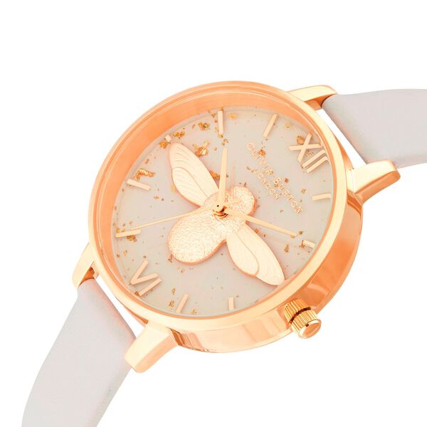 Olivia Burton Quartz Analog Pink Dial Leather Strap Watch for Women - image number 1