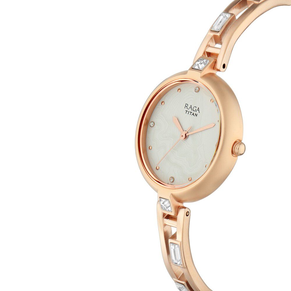 Buy Online Titan Raga I Am White Dial Women Watch With Metal Strap ns2581wm02 Titan