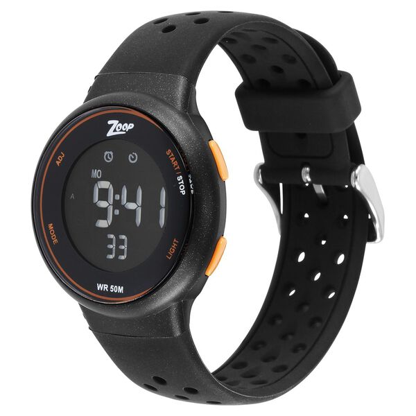 Zoop Digital Round Dial Black Silicone Strap Watch For Kids - image number 3