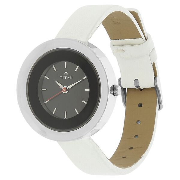 Titan Quartz Analog Black Dial Leather Strap Watch for Women - image number 1
