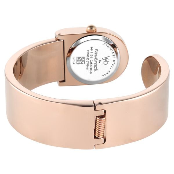Vyb Striker By Fastrack Quartz Analog Rose Gold Dial Rose Gold Metal Strap Watch For Girls - image number 5