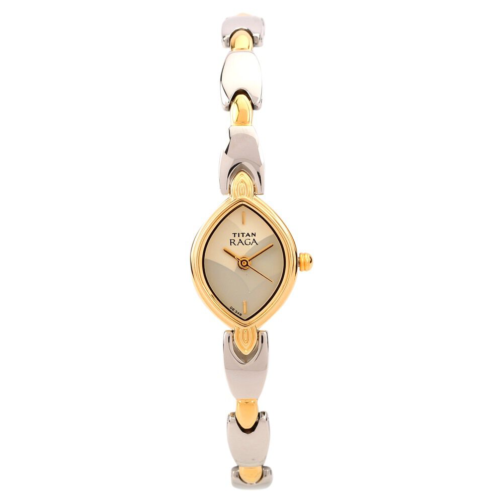 Buy Online Titan Raga Champagne Dial Women Watch With Metal Strap nk2250ym25 Titan