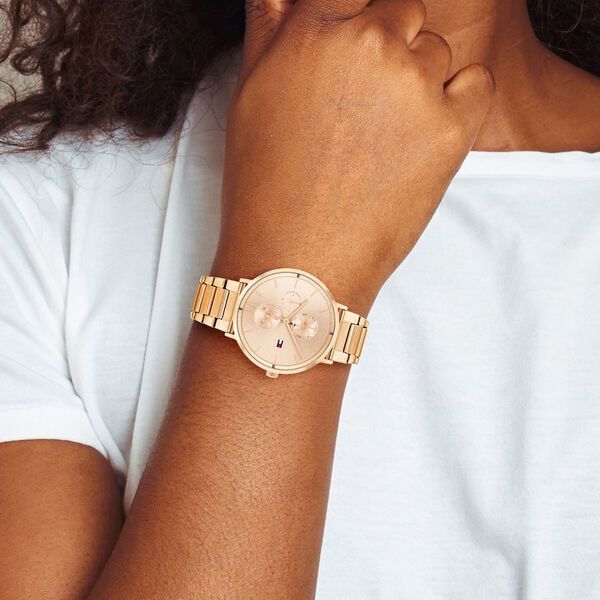 Tommy Hilfiger Quartz Multifunction Rose Gold Dial Stainless Steel Strap Watch for Women - image number 3