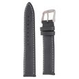 24 mm Black Genuine Leather Straps for Men - image number 2