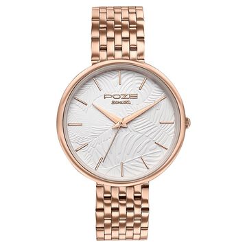 Sonata Poze Quartz Analog White Dial Stainless Steel Strap Watch For Women
