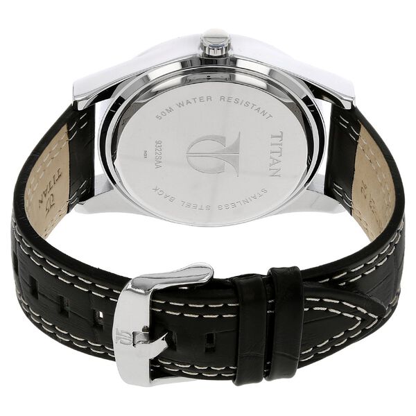 Titan Analog with Date Black Dial Leather Strap watch for Men - image number 3