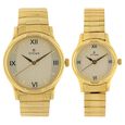 Titan Quartz Analog Champagne Dial Metal Strap Watch for Couple - image number 0
